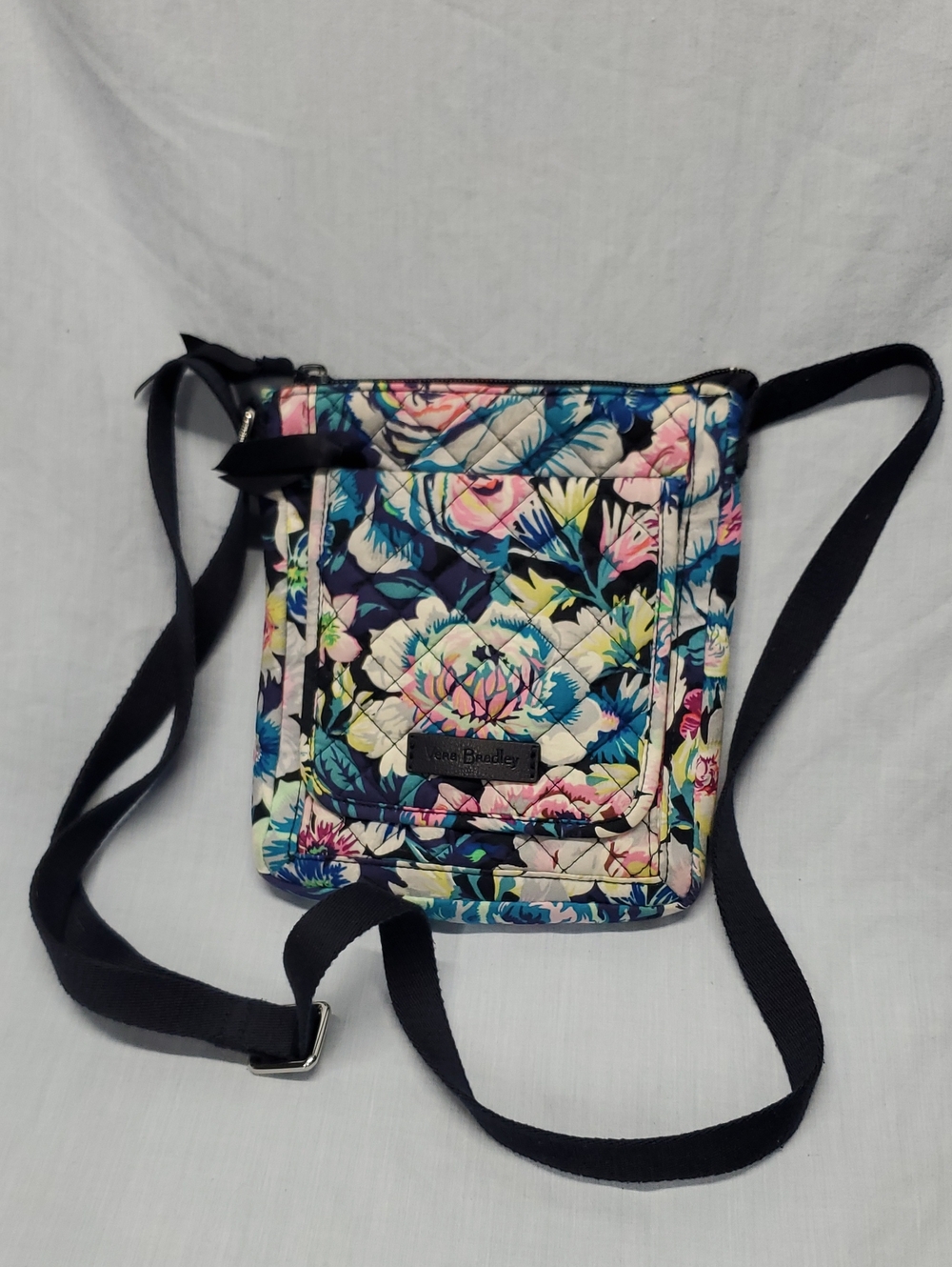 Vera Bradley Floral Quilted Crossbody in Navy, Pink, Blue and Cream